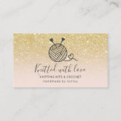 Carte De Visite Chic or parties scintillant tricot crochet fil fai (Devant)