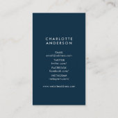 Carte De Visite Chic Orange Aquarelle Faux Gold Headshot Photo (Dos)