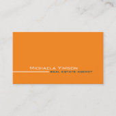 Carte De Visite Chic orange et blanc avec professionnel photo (Devant)