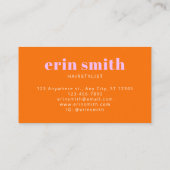 Carte De Visite Chic Orange Moderne coiffeur (Dos)