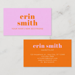 Carte De Visite Chic Orange Moderne coiffeur