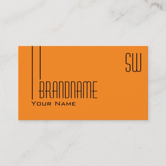 Carte De Visite Chic orange Tiger clair avec Initiales Professionn (Devant)