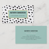 Carte De Visite CHIC paint dabs traits points noir or rose (Devant / Derrière)