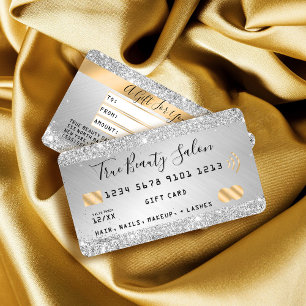 Carte De Visite Chic Parties scintillant Argent Métallique Gold Cr