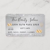 Carte De Visite Chic Parties scintillant Argent Métallique Gold Cr (Devant)