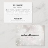 Carte De Visite Chic Parties scintillant Bokeh Merci pour votre ac (Devant / Derrière)