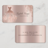Carte De Visite Chic Parties scintillant Drives Rose Gold (Devant / Derrière)
