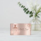 Carte De Visite Chic Parties scintillant Drives Rose Gold (Debout devant)