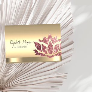 Carte De Visite Chic Parties scintillant Lotus Flower Gold Yoga In