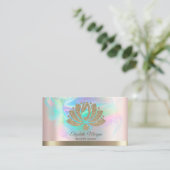 Carte De Visite Chic Parties scintillant or Lotus Holographic Ink  (Debout devant)
