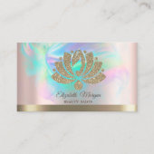 Carte De Visite Chic Parties scintillant or Lotus Holographic Ink  (Devant)