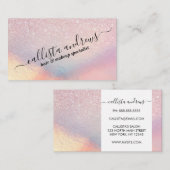 Carte De Visite Chic Parties scintillant rose Iridescente Dégradé  (Devant / Derrière)