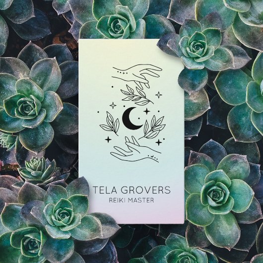 Carte De Visite Chic Pastel Ombre Reiki mains Chakra Healer