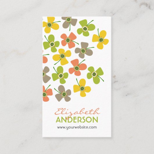 Carte De Visite Chic Pastels Daisies Pop Fleurs d'été Whimsical (Devant)