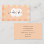 Carte De Visite Chic Peach En vichy Super (Devant / Derrière)