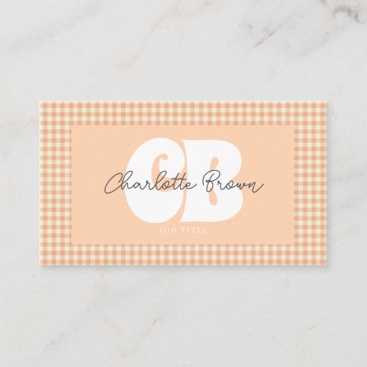 Carte De Visite Chic Peach En vichy Super (Devant)