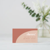 Carte De Visite Chic pêche en terre cuite arch mariage Boire bille (Debout devant)