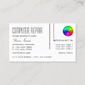 Carte De Visite Chic perse rouge et blanc avec logo professionnel (Dos)