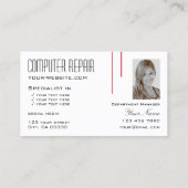 Carte De Visite Chic perse rouge et blanc avec professionnel photo (Dos)