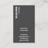 Carte De Visite Chic Photo Mode médias sociaux (Dos)