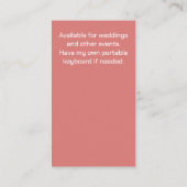 Carte De Visite Chic Pianiste aquarelle Art (Dos)