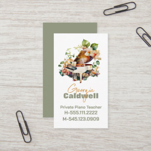 Carte De Visite Chic Piano enseignant aquarelle Art