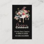 Carte De Visite Chic Piano enseignant aquarelle Art (Devant)