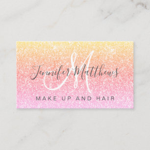 Carte De Visite Chic Pink Gold Parties scintillant Maquillage Arti