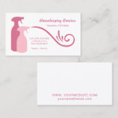 Carte De Visite Chic Pink Spray Bouteilles Services de ménage (Devant / Derrière)
