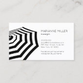 Carte De Visite Chic Plage Parapluie Logo Boutique (Dos)