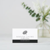 Carte De Visite Chic Plage Parapluie Logo Boutique (Debout devant)