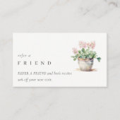 Carte De Visite Chic Poted Floral House Plantes Référer Un Ami (Devant)