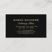 Carte De Visite Chic Professional Personal Chef Catering Gold   (Dos)