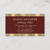 Carte De Visite Chic Professional Personal Chef Catering Gold (Dos)