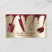 Carte De Visite Chic Professional Personal Chef Catering Gold (Devant)