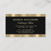 Carte De Visite Chic Professional Personal Chef Catering Gold (Dos)