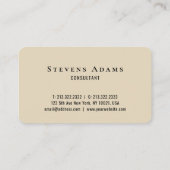 Carte De Visite Chic Professionnel Beige Monogramme (Dos)