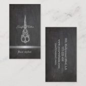 Carte De Visite Chic professionnel chic ciseaux tableau (Devant / Derrière)