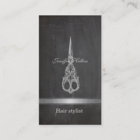 Carte De Visite Chic professionnel chic ciseaux tableau (Devant)