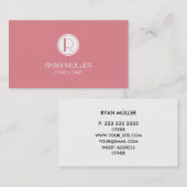 Carte De Visite Chic professionnel et monogramme de glace de (Devant / Derrière)