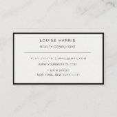 Carte de visite chic professionnel ivoire moderne (Dos)