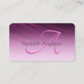 Carte De Visite Chic Professionnel Monogramme Purple Ombre Streaks (Devant)