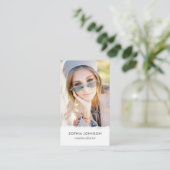 Carte De Visite Chic professionnel photo QR Code élégant Portrait (Debout devant)