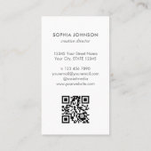 Carte De Visite Chic professionnel photo QR Code élégant Portrait (Dos)