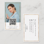 Carte De Visite Chic professionnel QR Code Gold Parties scintillan (Devant / Derrière)