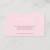 Carte De Visite Chic professionnel rose pâle monogrammed (Dos)