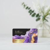 Carte De Visite Chic Purple Agate gold glitter marble Professional (Debout devant)