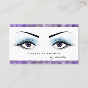Carte De Visite Chic Purple Eyes Girly Eyelash Extensions Boutique