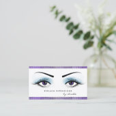 Carte De Visite Chic Purple Eyes Girly Eyelash Extensions Boutique (Debout devant)