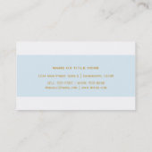 Carte de visite chic rayée bleu blanc (Dos)